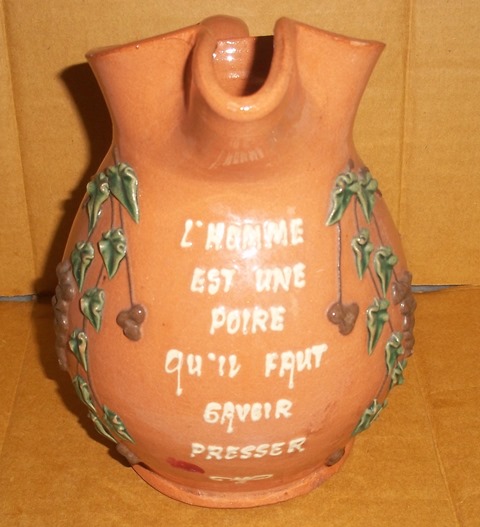 French Jug with motto - Chambery, Savoy, France. Copy_o28