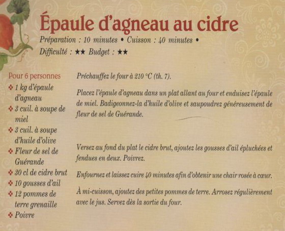 EPAULE D'AGNEAU AU CIDRE Cuisin30