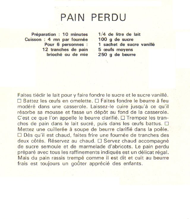 Recette du PAIN PERDU de la part de Josiane Pain_p13