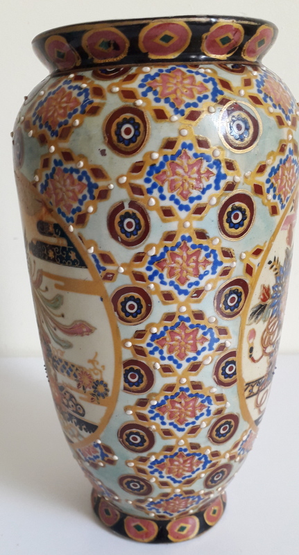 Vase asiatique décors oiseaux  Satsuma chinois 20220811
