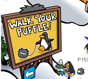 Club Penguin Puffle Signs Change According to Puffle Color You Walk Black_10