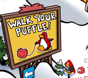 Club Penguin Puffle Signs Change According to Puffle Color You Walk Red_pu10