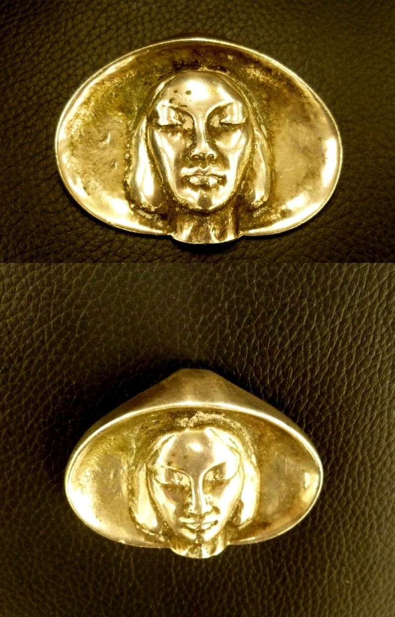 Silver Native Headwear Brooch - No hallmark just stamped silver Abrooc12