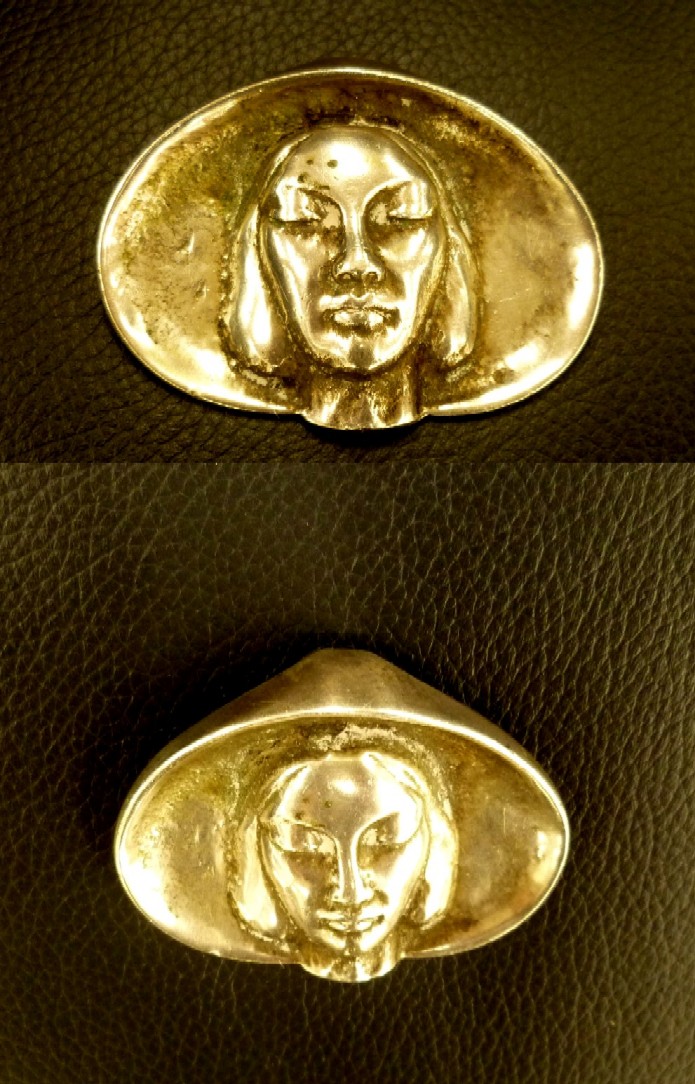 Silver Native Headwear Brooch - No hallmark just stamped silver Abrooc14