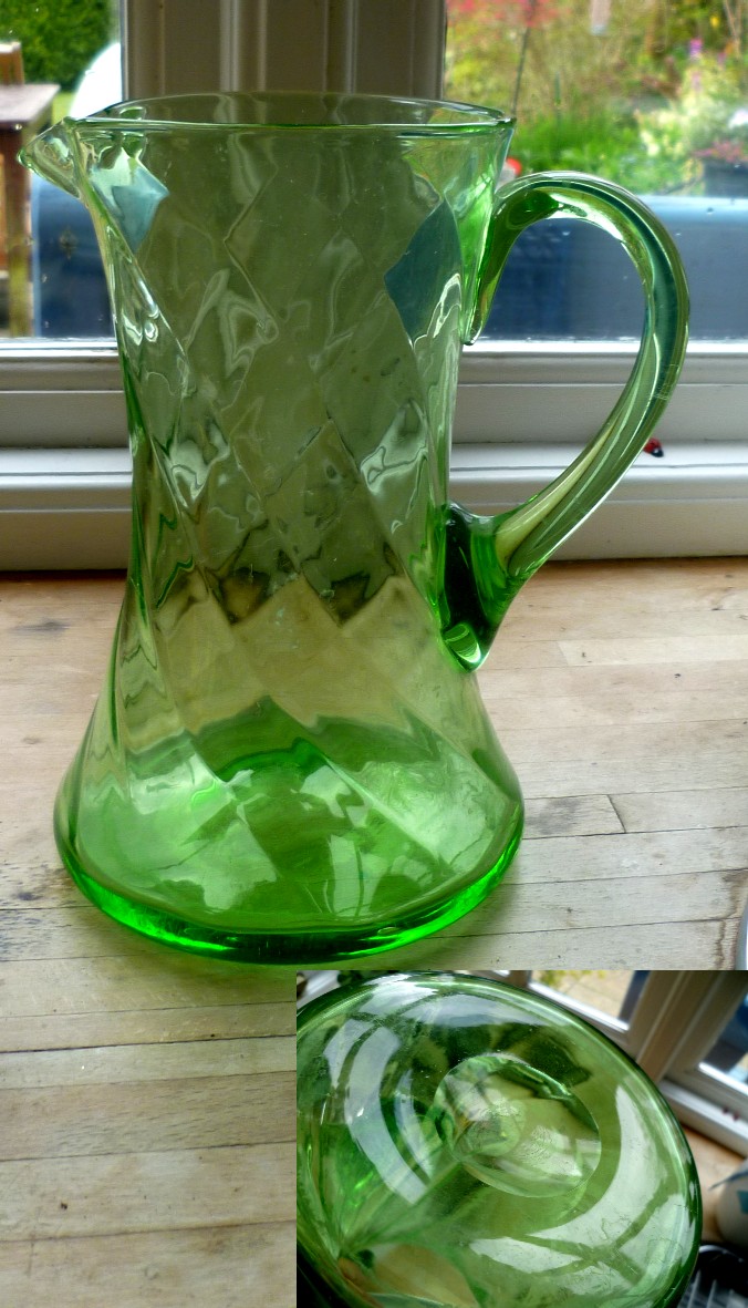 Whitefriars Powell? Green jug/pitcher P1030814
