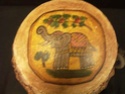 Oriental/Asian Wooden and Weaved Decorative Lidded Pot? 710
