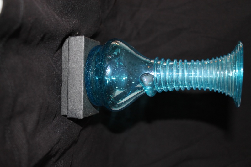 Small blue vase that looks like a candlestick Img_1326