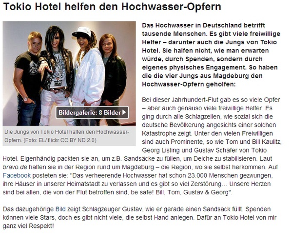 24.06.2013 Tokio Hotel help flood victims Bnisbc10