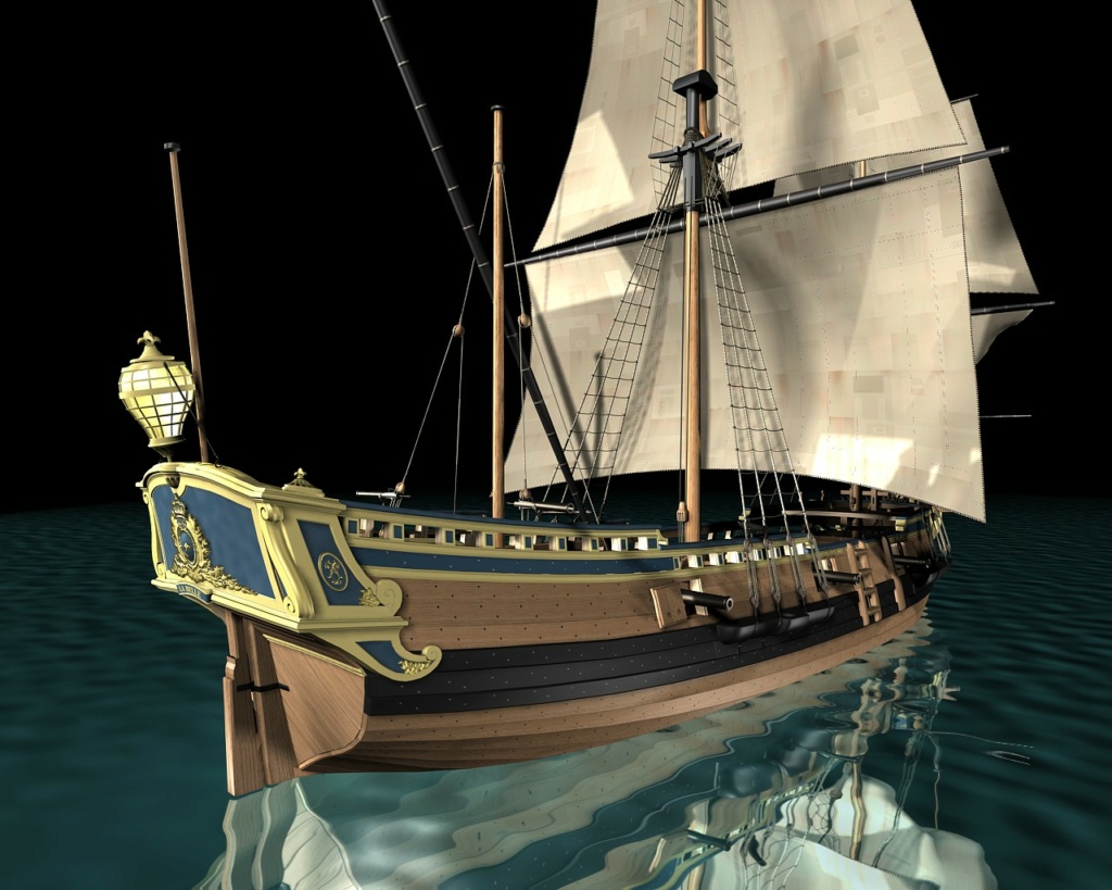 Barque 3-mâts Belle [création 3D] de Bernard Huc _vue_a10