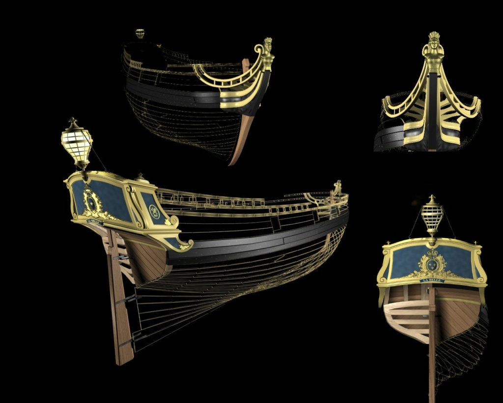 Barque 3-mâts Belle [création 3D] de Bernard Huc Deco_510