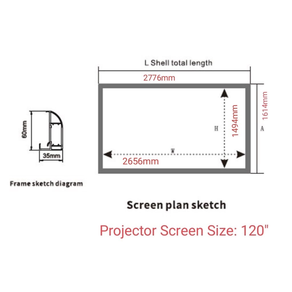 XY Screen 4K Cinema 120" Fixed Frame Projector Screen (Used) Image_10