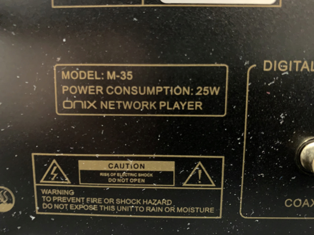 Onix M35 Network Player (Used) Img_0929