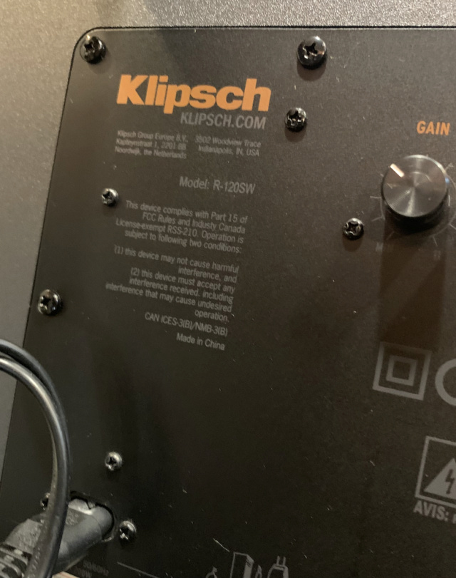 Klipsch R-120SW 12"inch Active Subwoofer (Used) Img_1117