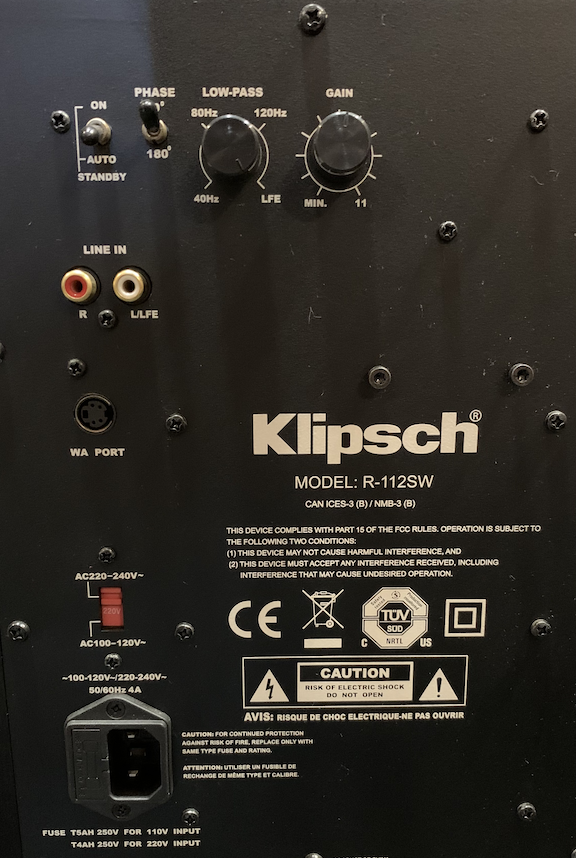 Klipsch R-112SW 12″Inch Active Subwoofer (SOLD) Img_1644