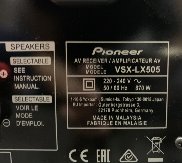 Pioneer VSX-LX505 9.2-Channel A/V Receiver (Used) Img_2121