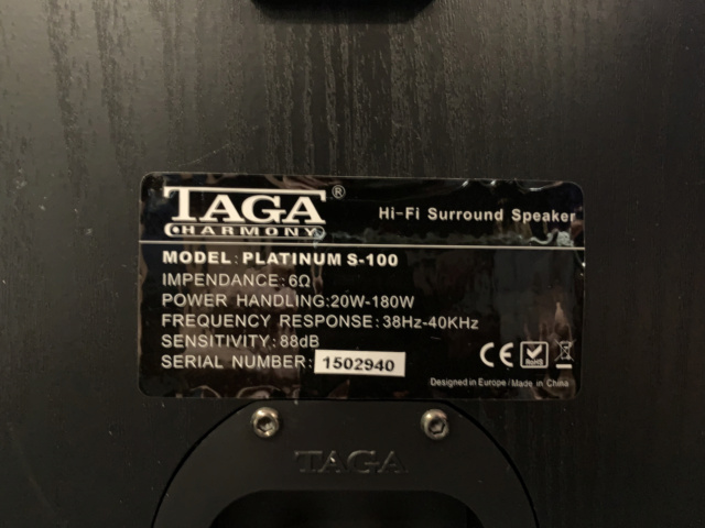 TAGA Harmony Platinum S-100 Surround Speaker (Used) Img_2130