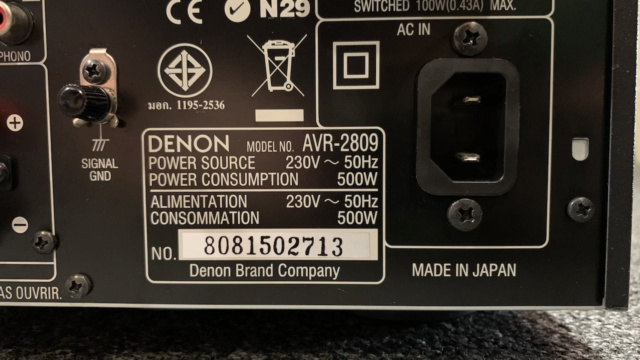 Denon AVR-2809 7.1Ch AV Receiver (Used) Img_5313