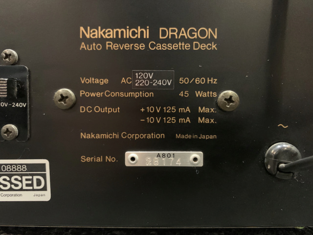 Nakamichi Dragon Cassette Deck Player Made in Japan (Sold) Img_7222