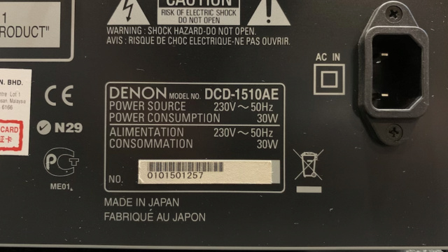 Denon DCD-1510AE CD/Super Audio CD Player (SOLD) Img_7431