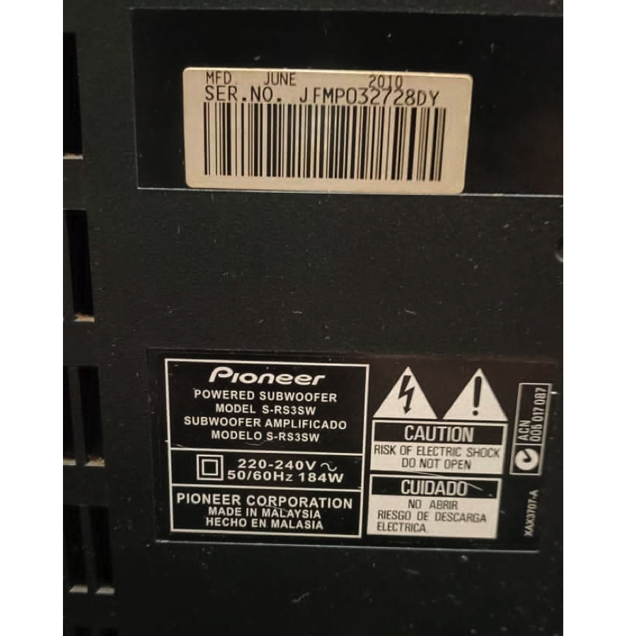 Pioneer S-RS3SW Active Subwoofer (Used) SOLD Scree130