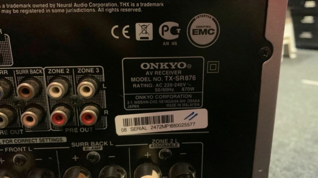 Onkyo TX-SR876 7.1-Channel AV Receiver (Faulty Set)(SOLD) Whats130