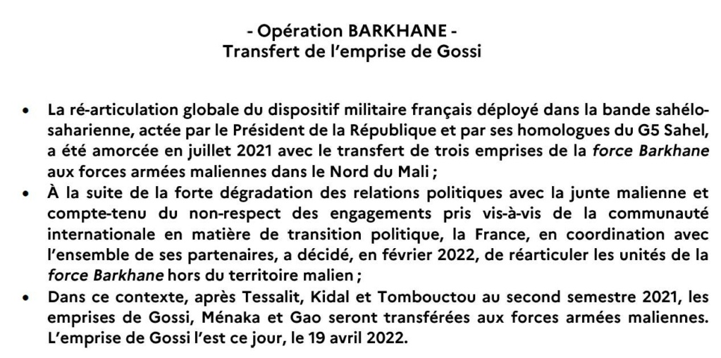 Officiellement, Barkhane se "ré articule" en quittant le Mali - # 7 27877710