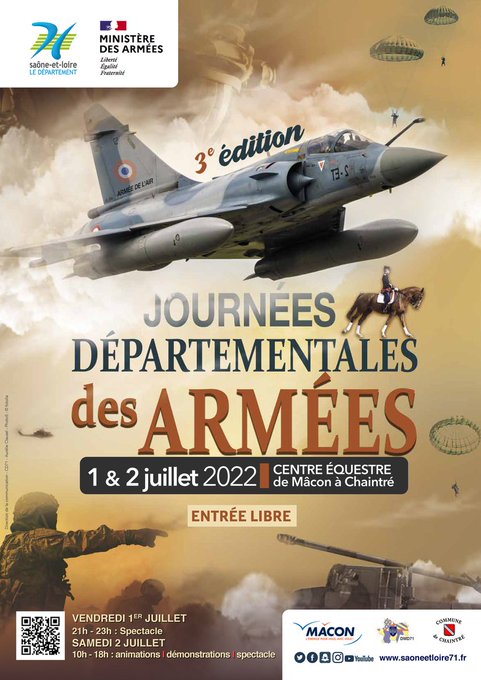 Journées Départementales des Armées, les 1er et 2 juillet à Mâcon Fwew0z10