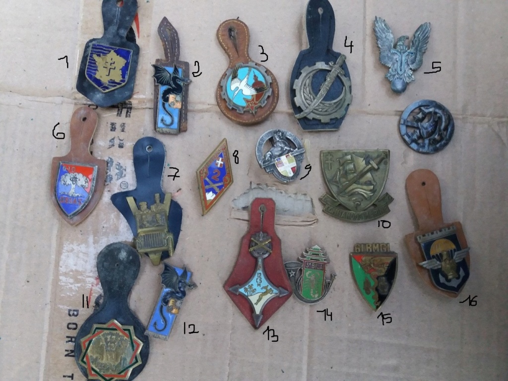 Lot d'insignes à identifier 3ns010