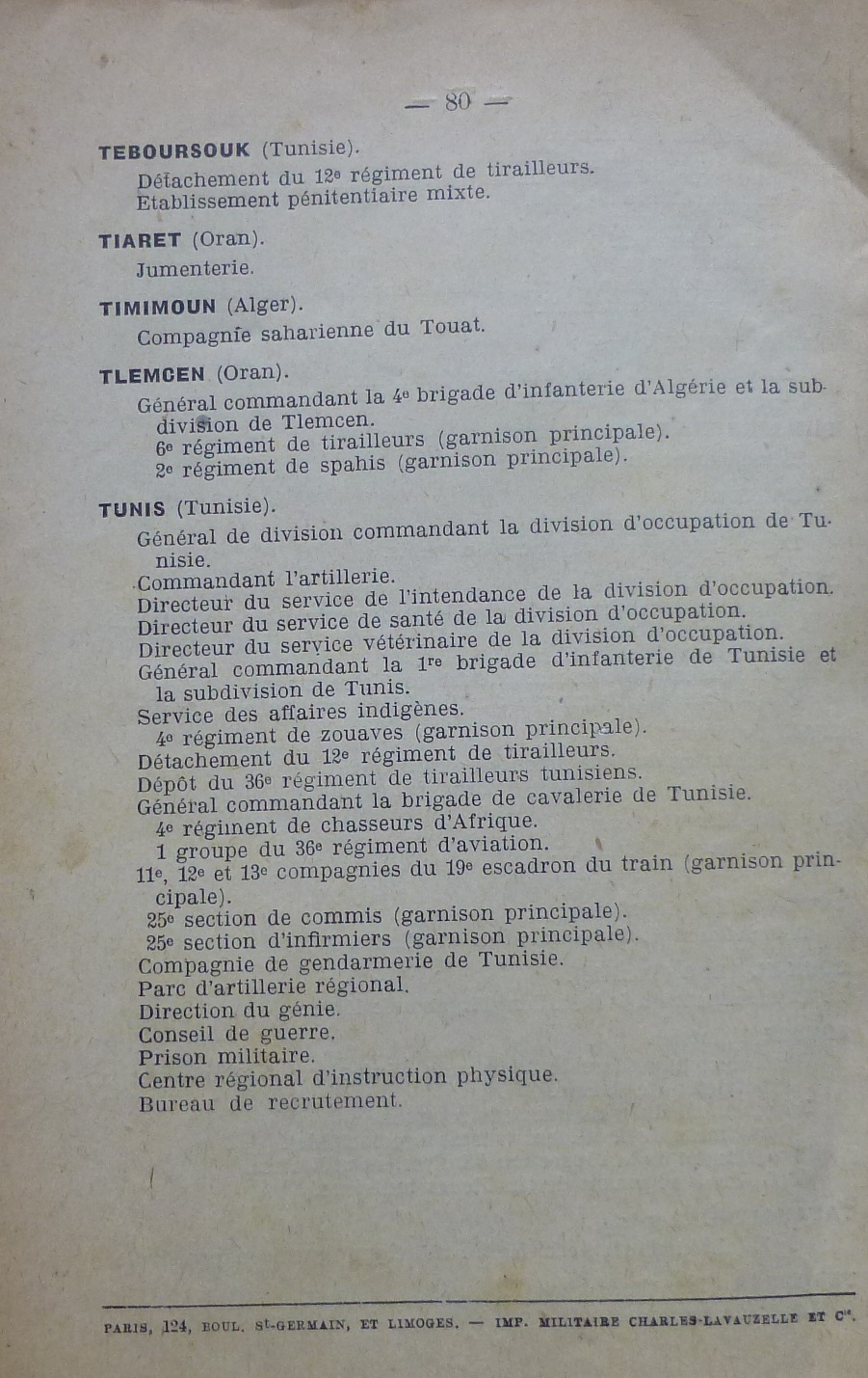 repertoire des unités et table des garnisons 1921 P1090192