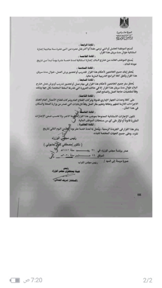 القرار الرسمي للحكومة المصرية لخطة الدولة الشاملة لحماية الموطنين 89925010