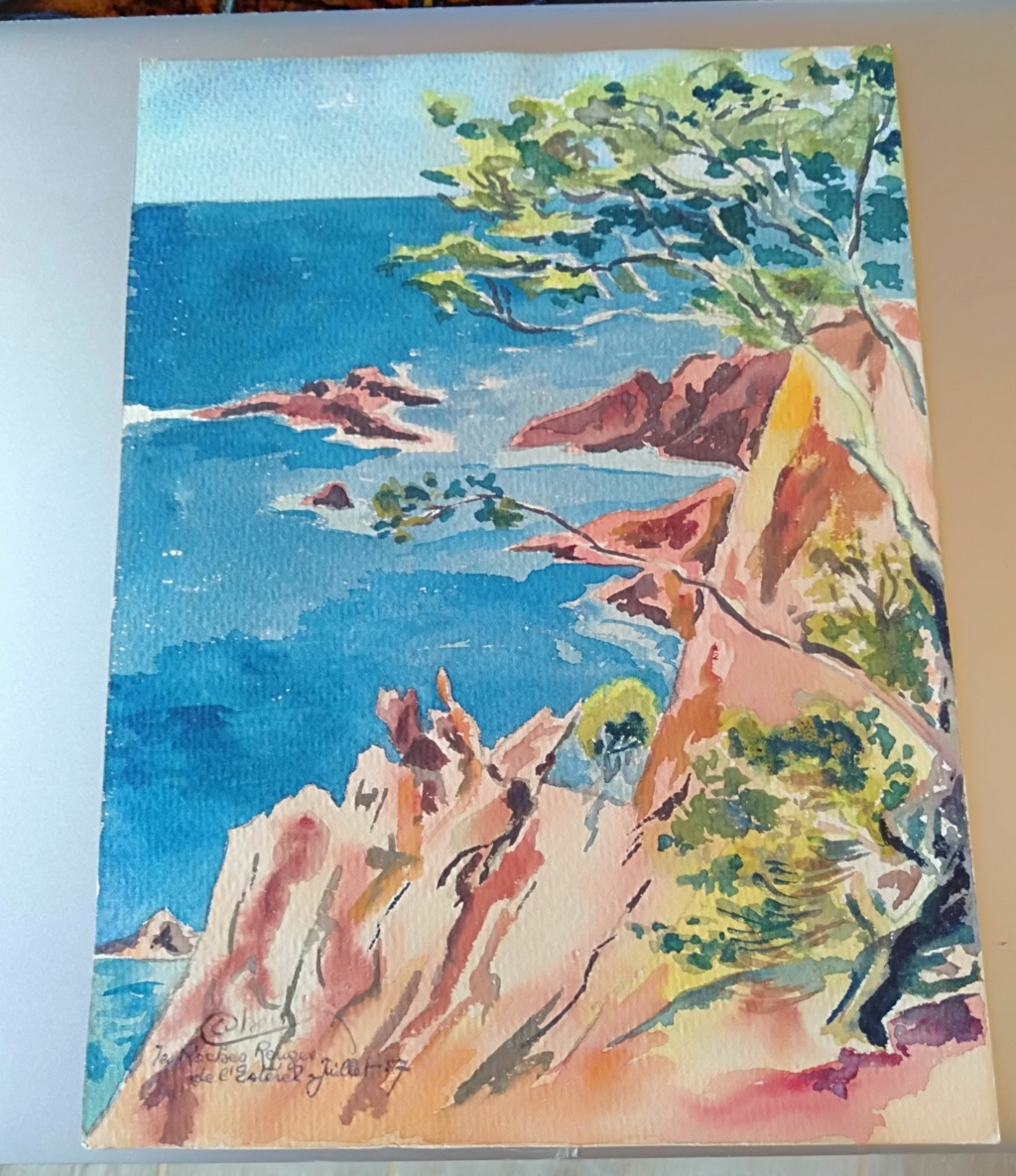 Aquarelle Les roches rouges de l'Esterel 1957 B27