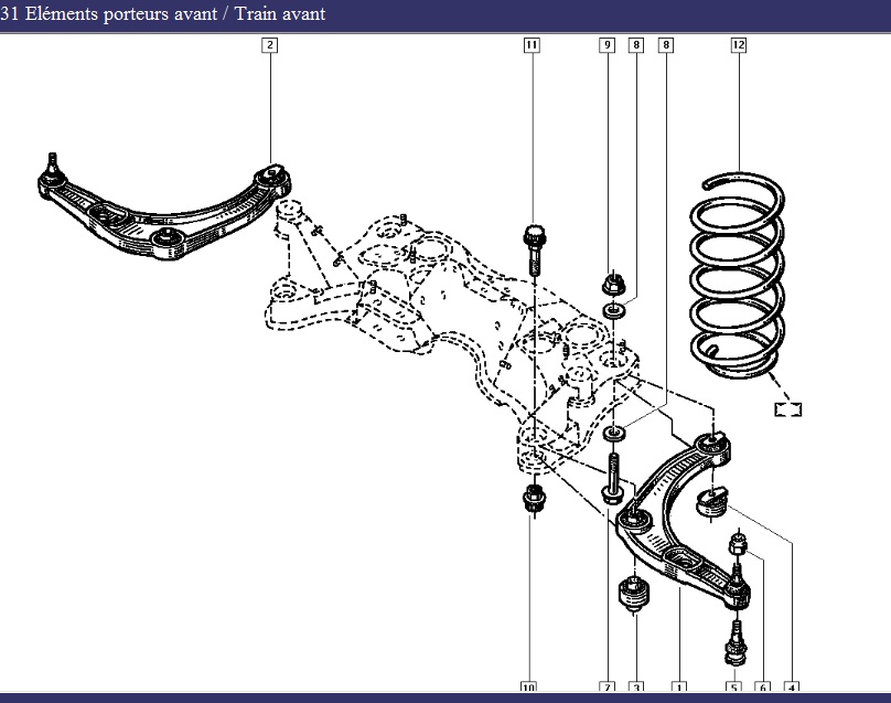 référence renault triangle suspension Saf10