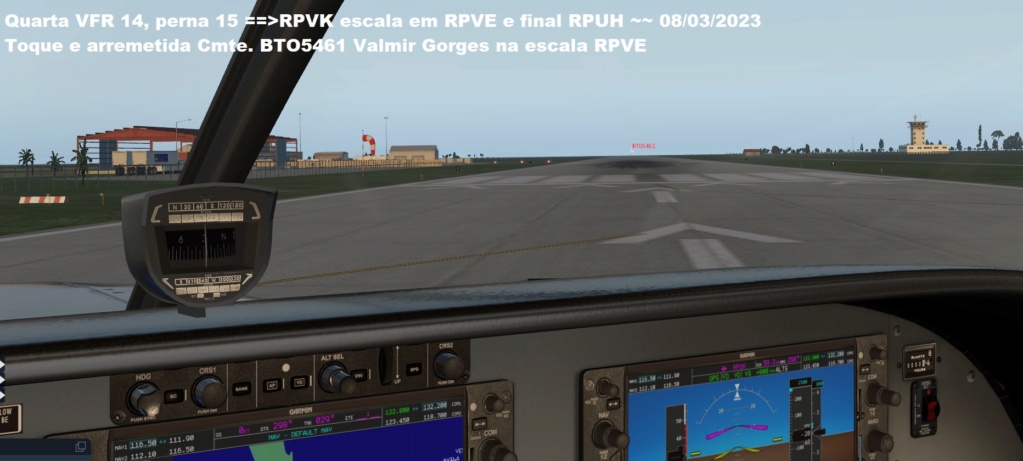 Quarta VFR 14, perna 15 ==>RPVK escala em RPVE e final RPUH ~~ 08/03/2023 Z195