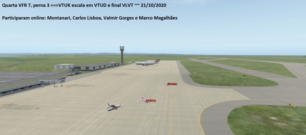 Quarta VFR 7, perna 3 ==>VTUK escala em VTUD e final VLVT ~~ 21/10/2020 Z314