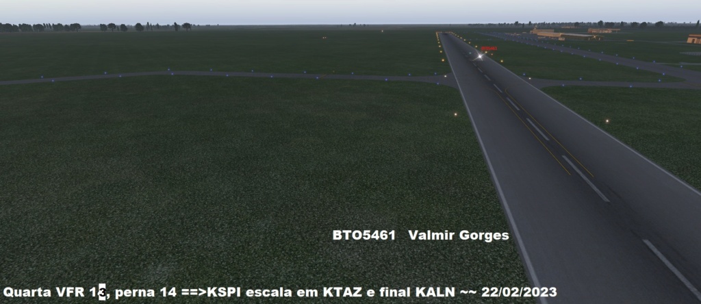 Quarta VFR 14, perna 14 ==>KSPI escala em KTAZ e final KALN ~~ 22/02/2023 Z448