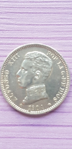 1 peseta 1904 Alfonso XIII *19*04 20200918