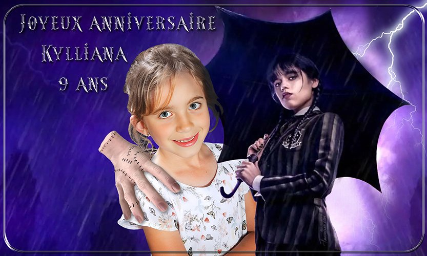 9 ans thème  Mercredi Addams  11 juin Kyllia12