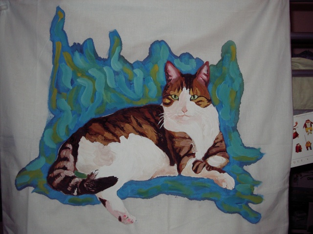 Peinture sur tissu, T-Shirts et autres personnalisés, pour aider nos chats Mouai_11