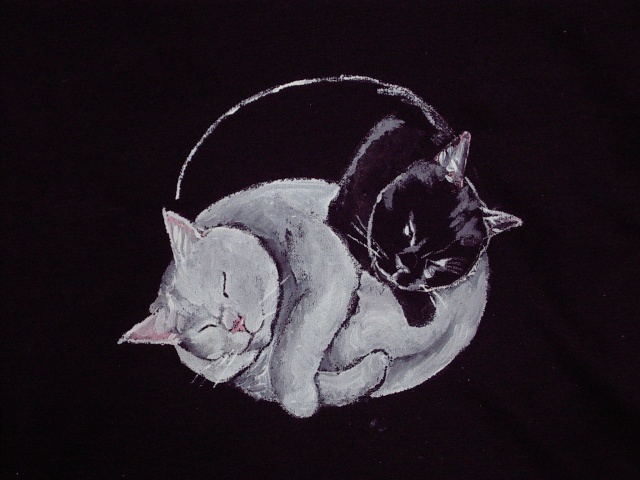 Peinture sur tissu, T-Shirts et autres personnalisés, pour aider nos chats T-sh_011