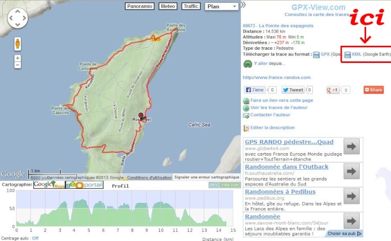 GPX View : Traces GPS de randonnées sur Google Earth Captur25