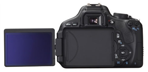 Canon EOS 600D de dos avec l'écran orienté