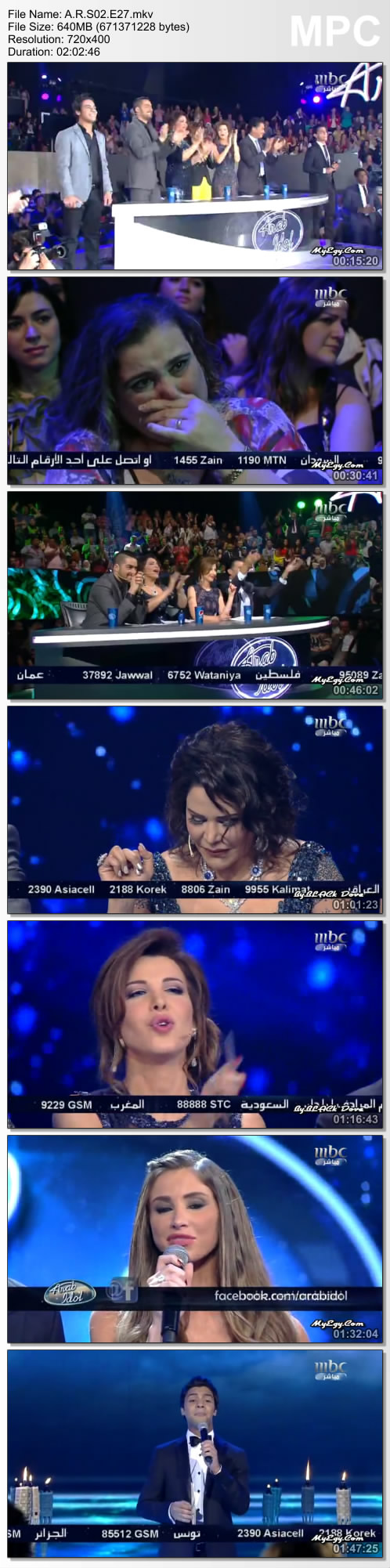 الحلقة السابعه و العشرون من عرب ايدول . Arab Idol  . الموسم الثانى Thumbs24