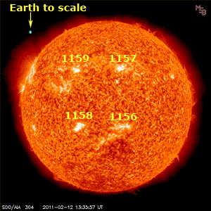 Éruption solaire de classe X (X-1) 14-feb10