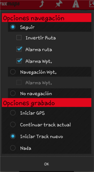Hacer que oruxmaps lea en voz alta el nombre de los waypoints Device12