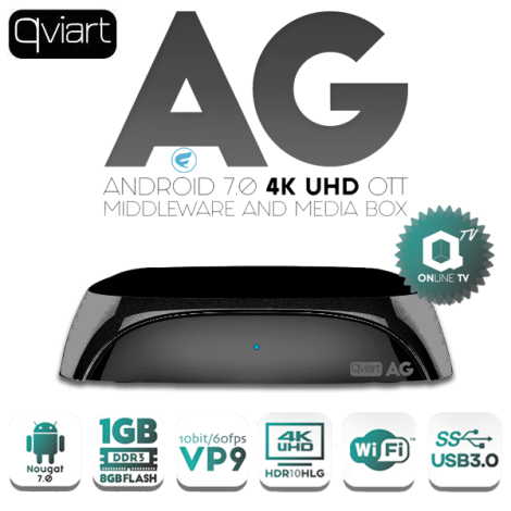Receptor Qviart AG1 UHD 4K Android 7.0 – Preto/Branco Qviart10