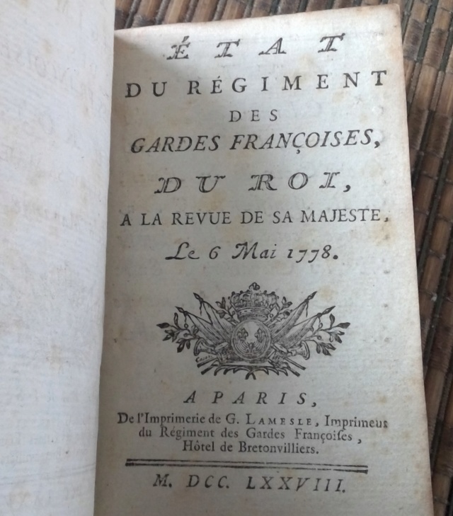livre " état des régiments des gardes Francoises, du roi" 1778 Win_1406