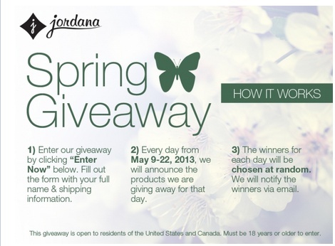 Jordana Cosmetics Spring Giveaway ends 5/22 Jor10