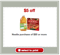 $5 Off Nestle Purchase Of $20+  Target Store Coupon = HOT Deal on Digiorno Pizza Screen12