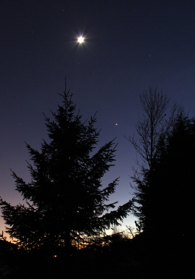 Vénus, La Lune et Jupiter, un Iridium Lune-j10