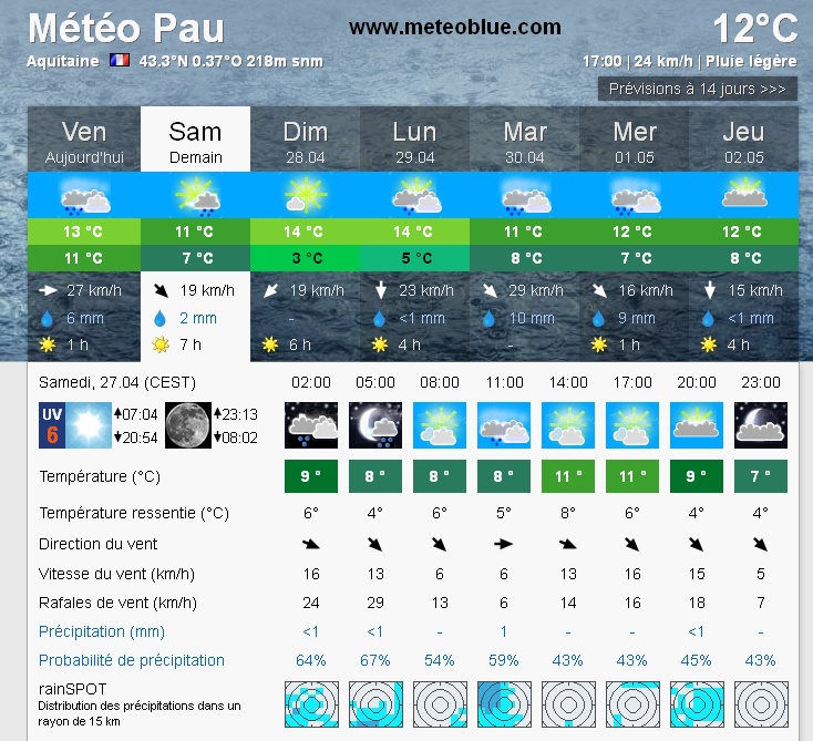 Visue sur Pau le Samedi 27 avril - Page 12 Meteot10